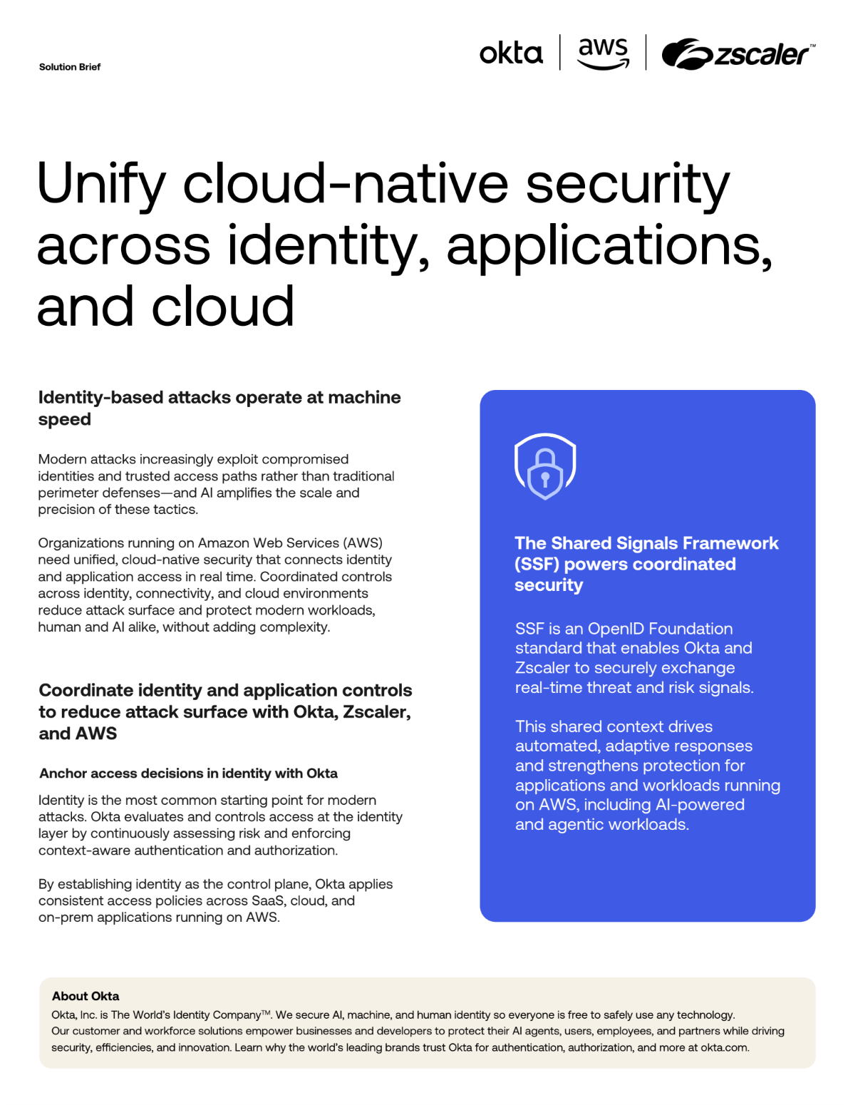 Okta AWS Zscaler financial services solution brief thumbnail