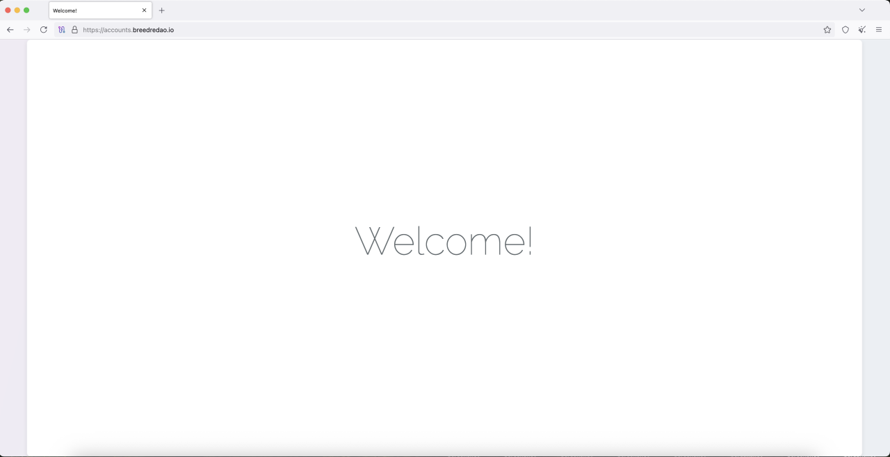 フィッシングページには「Welcome!」と表示されます。歓迎されない訪問者向けのページ