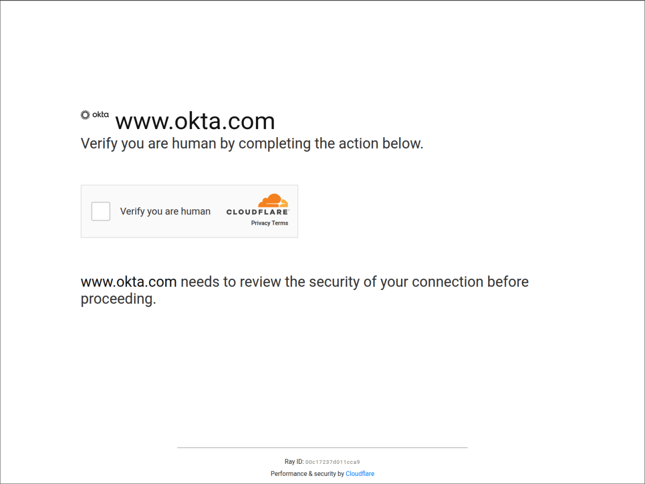 Captura de pantalla del CAPTCHA antes de la interacción del usuario