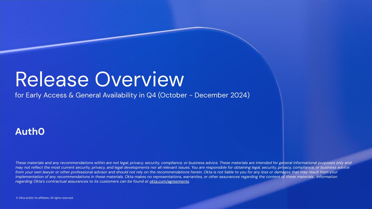 Auth0 Platform Release Overview Q4 2024 Whitepaper thumbnail.